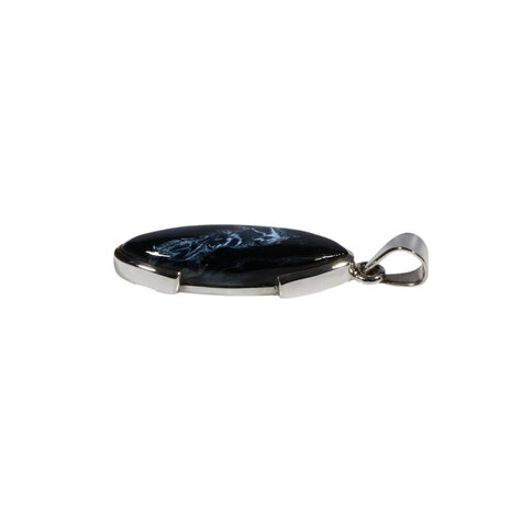 Zilveren hanger pietersiet (blauw) | markies 2,6 x 0,6 cm Zilveren hanger pietersiet (blauw) | markies 2,6 x 0,6 cm