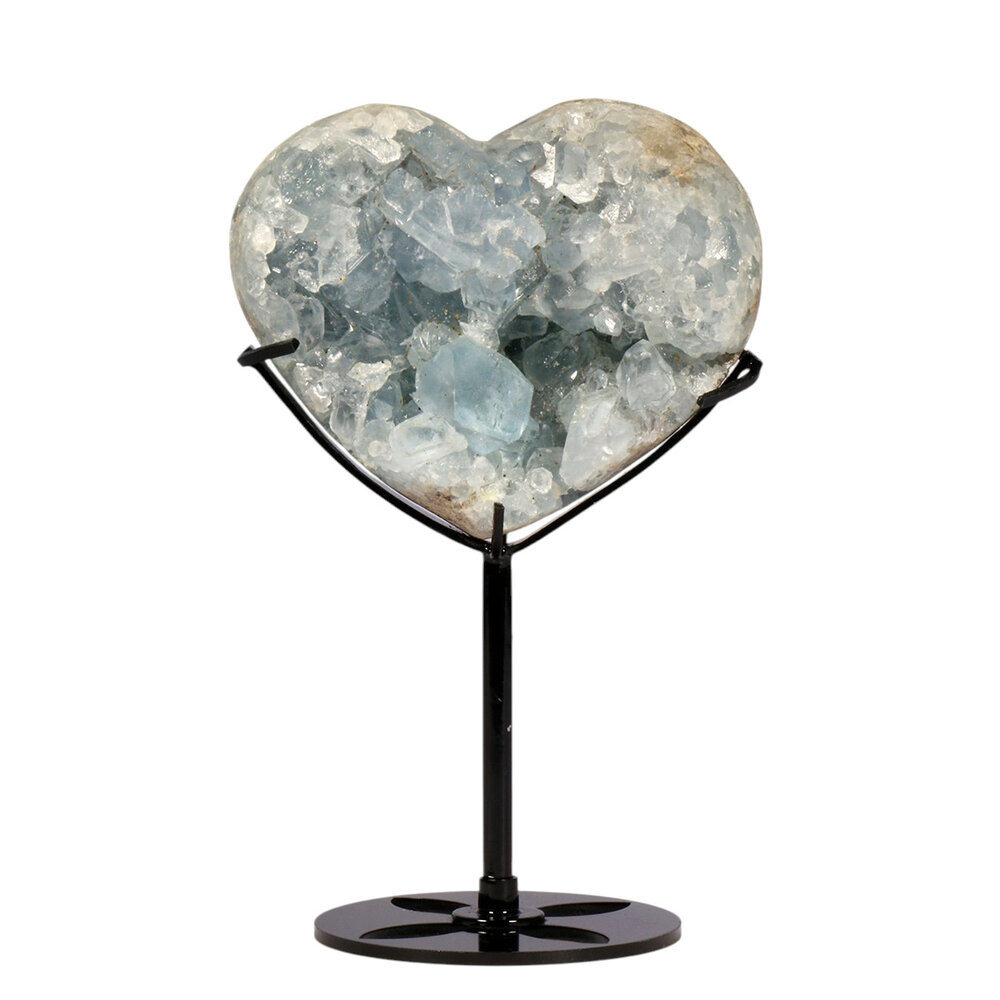 Celestien hart op standaard 10 x 8,7 x 4,8 cm | 771 gram Celestien hart op standaard 10 x 8,7 x 4,8 cm | 771 gram
