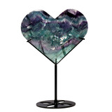 Fluoriet (multi) hart op standaard 12,6 x 15 x 1,9 cm | 785 gram Fluoriet (multi) hart op standaard 12,6 x 15 x 1,9 cm | 785 gram