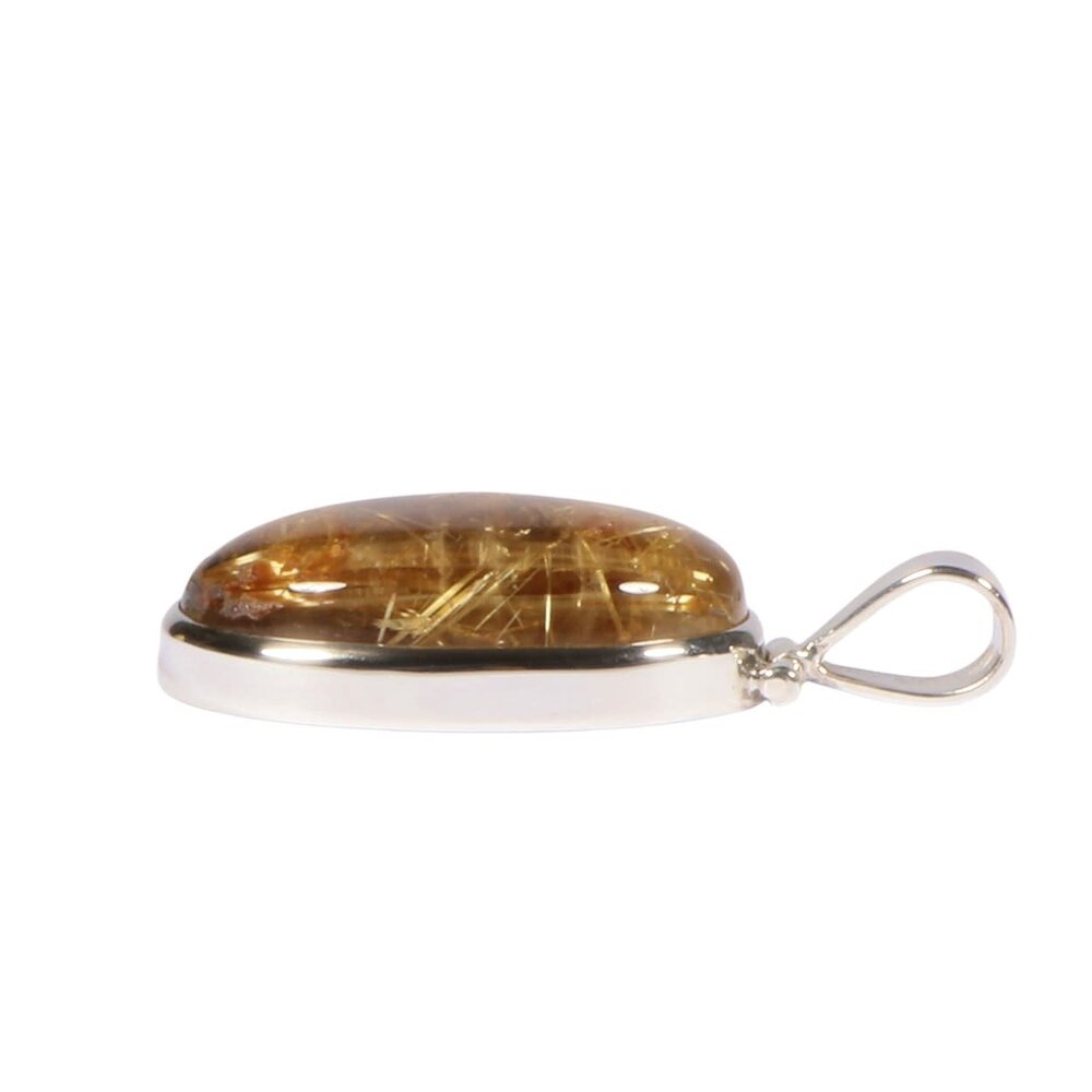 Zilveren hanger rutielkwarts A-kwaliteit | ovaal 2,6 x 1,6 cm Zilveren hanger rutielkwarts A-kwaliteit | ovaal 2,6 x 1,6 cm
