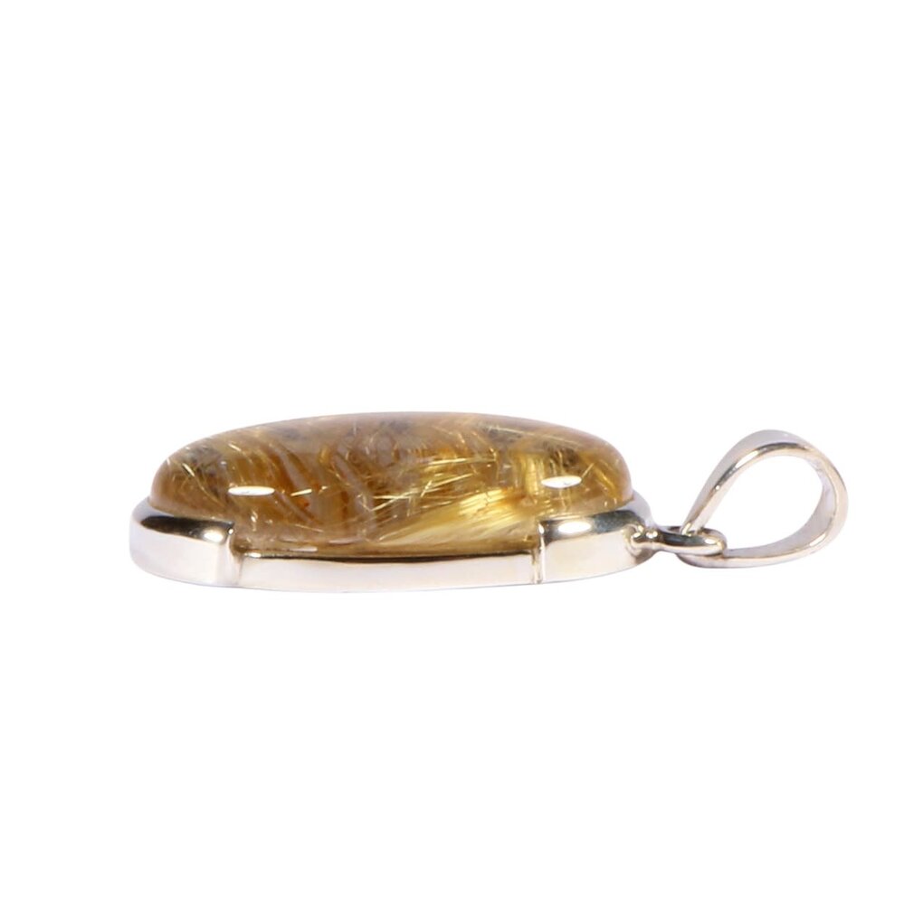 Zilveren hanger rutielkwarts A-kwaliteit | ovaal 2,5 x 1,7 cm Zilveren hanger rutielkwarts A-kwaliteit | ovaal 2,5 x 1,7 cm