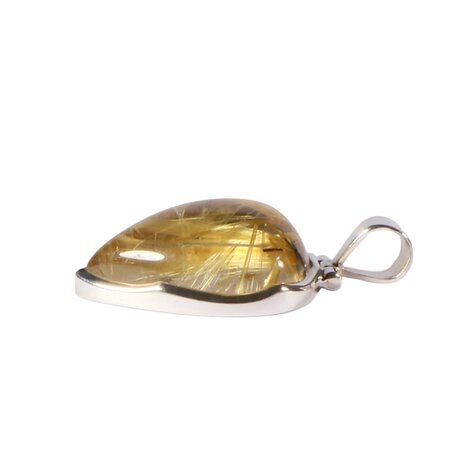 Zilveren hanger rutielkwarts A-kwaliteit | driehoek 2,2 x 1,9 cm Zilveren hanger rutielkwarts A-kwaliteit | driehoek 2,2 x 1,9 cm