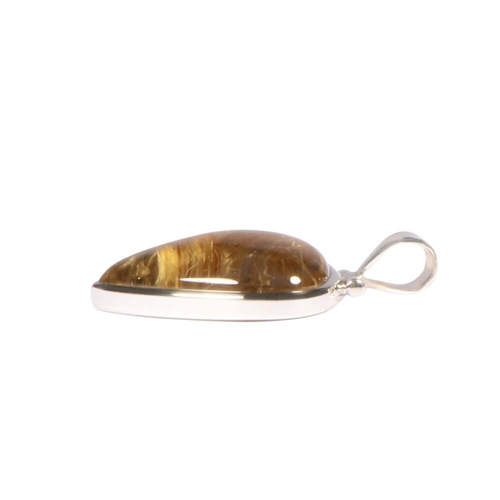 Zilveren hanger rutielkwarts A-kwaliteit| driehoek 2,3 x 1,8 cm Zilveren hanger rutielkwarts A-kwaliteit| driehoek 2,3 x 1,8 cm