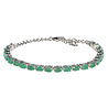 Zilveren armband smaragd | ovaal facet 4 x 3 mm