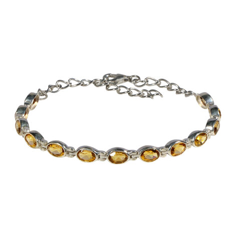 Zilveren armband citrien | ovaal facet 6 x 4 mm Zilveren armband citrien | ovaal facet 6 x 4 mm