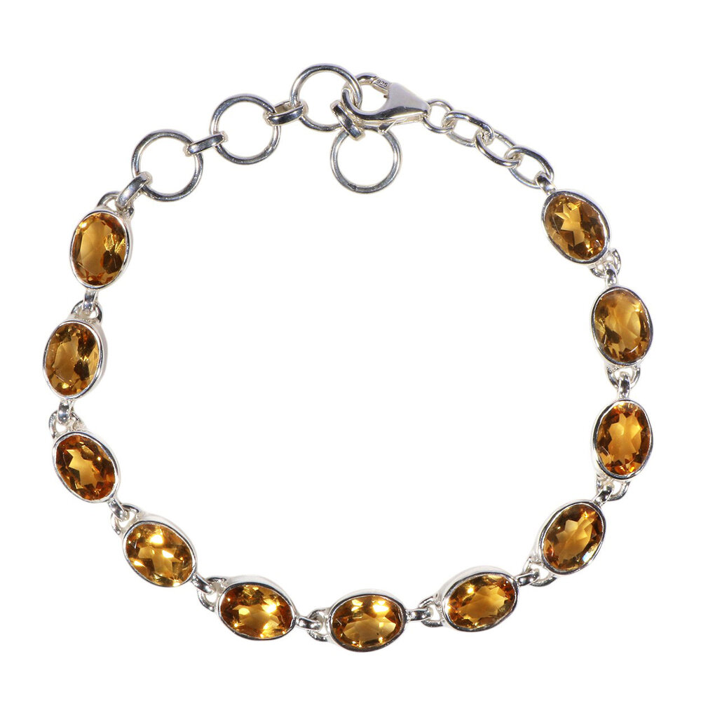 Zilveren armband citrien | ovaal facet 8 x 6 mm Zilveren armband citrien | ovaal facet 8 x 6 mm