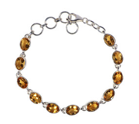 Zilveren armband citrien | ovaal facet 8 x 6 mm Zilveren armband citrien | ovaal facet 8 x 6 mm