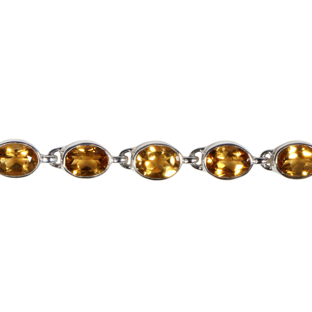 Zilveren armband citrien | ovaal facet 8 x 6 mm Zilveren armband citrien | ovaal facet 8 x 6 mm