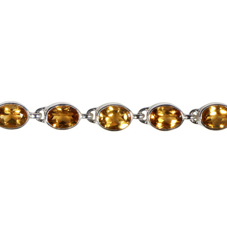 Zilveren armband citrien | ovaal facet 8 x 6 mm Zilveren armband citrien | ovaal facet 8 x 6 mm