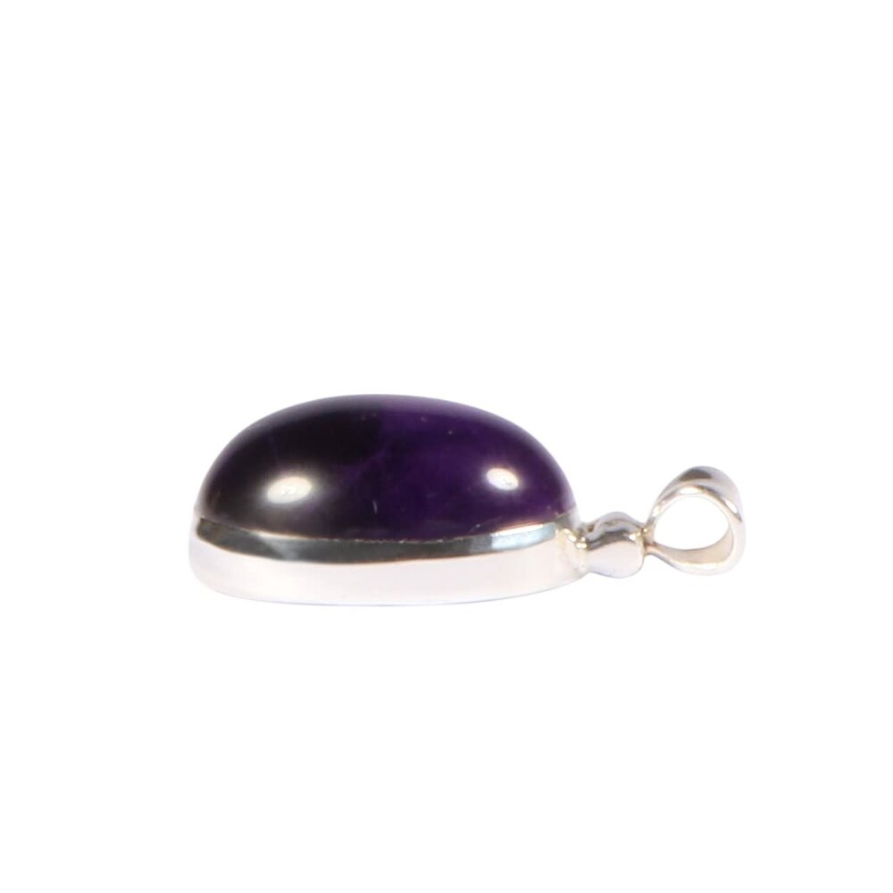 Zilveren hanger amethist | ovaal  1,9 x 1,4 cm