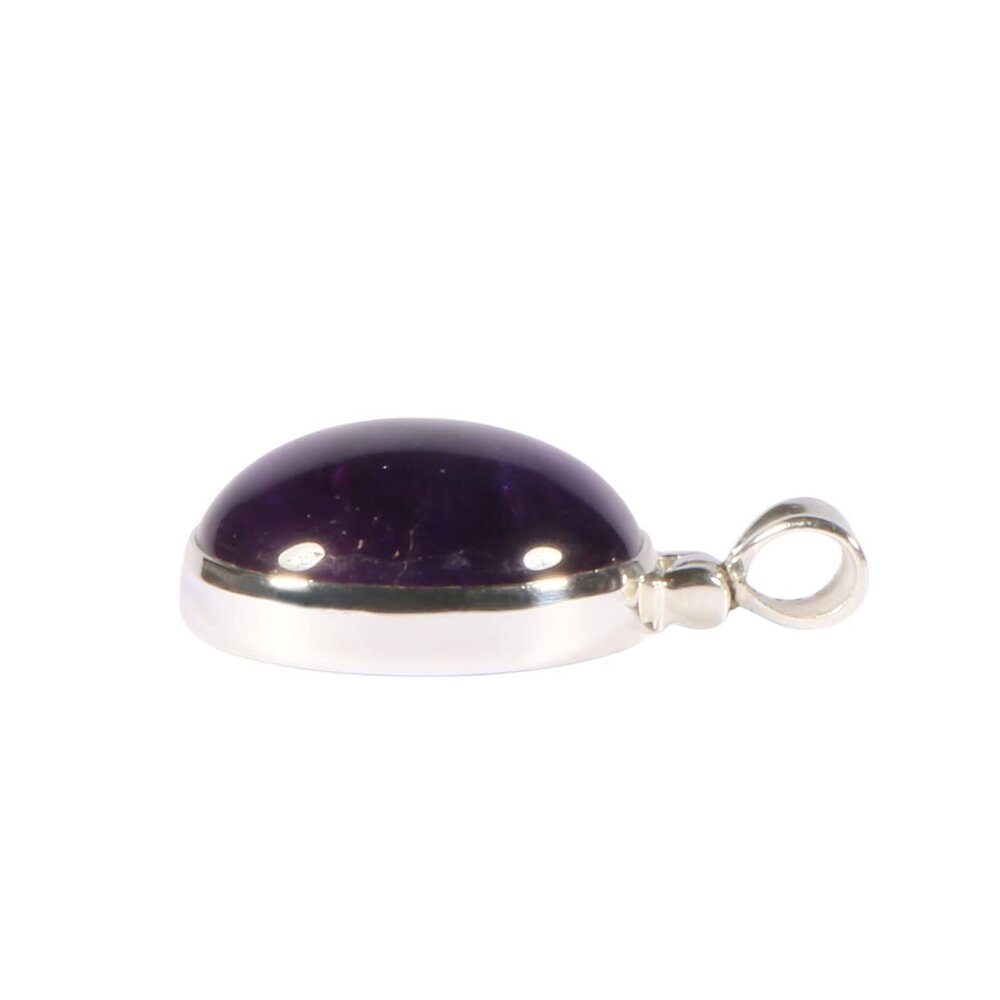 Zilveren hanger amethist | rond 2,1 cm Zilveren hanger amethist | rond 2,1 cm