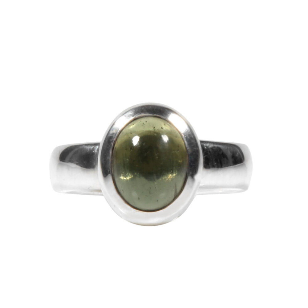 Zilveren ring moldaviet maat 18 1/2 | ovaal 9 x 7 mm Zilveren ring moldaviet maat 18 1/2 | ovaal 9 x 7 mm