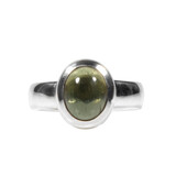 Zilveren ring moldaviet maat 18 1/2 | ovaal 9 x 7 mm Zilveren ring moldaviet maat 18 1/2 | ovaal 9 x 7 mm