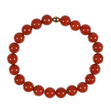 Jaspis (rood) armband met 14k gouden kraal | 8 mm Jaspis (rood) armband met 14k gouden kraal | 8 mm