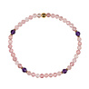 Aardbeienkwarts met amethist gold filled armband 4 mm facet | op elastiek Aardbeienkwarts met amethist gold filled armband 4 mm facet | op elastiek