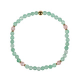 Aventurijn met aardbeienkwarts gold filled armband 4 mm facet | op elastiek