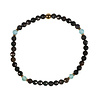 Opaal (zwart) met apatiet gold filled armband 4 mm facet | op elastiek Opaal (zwart) met apatiet gold filled armband 4 mm facet | op elastiek