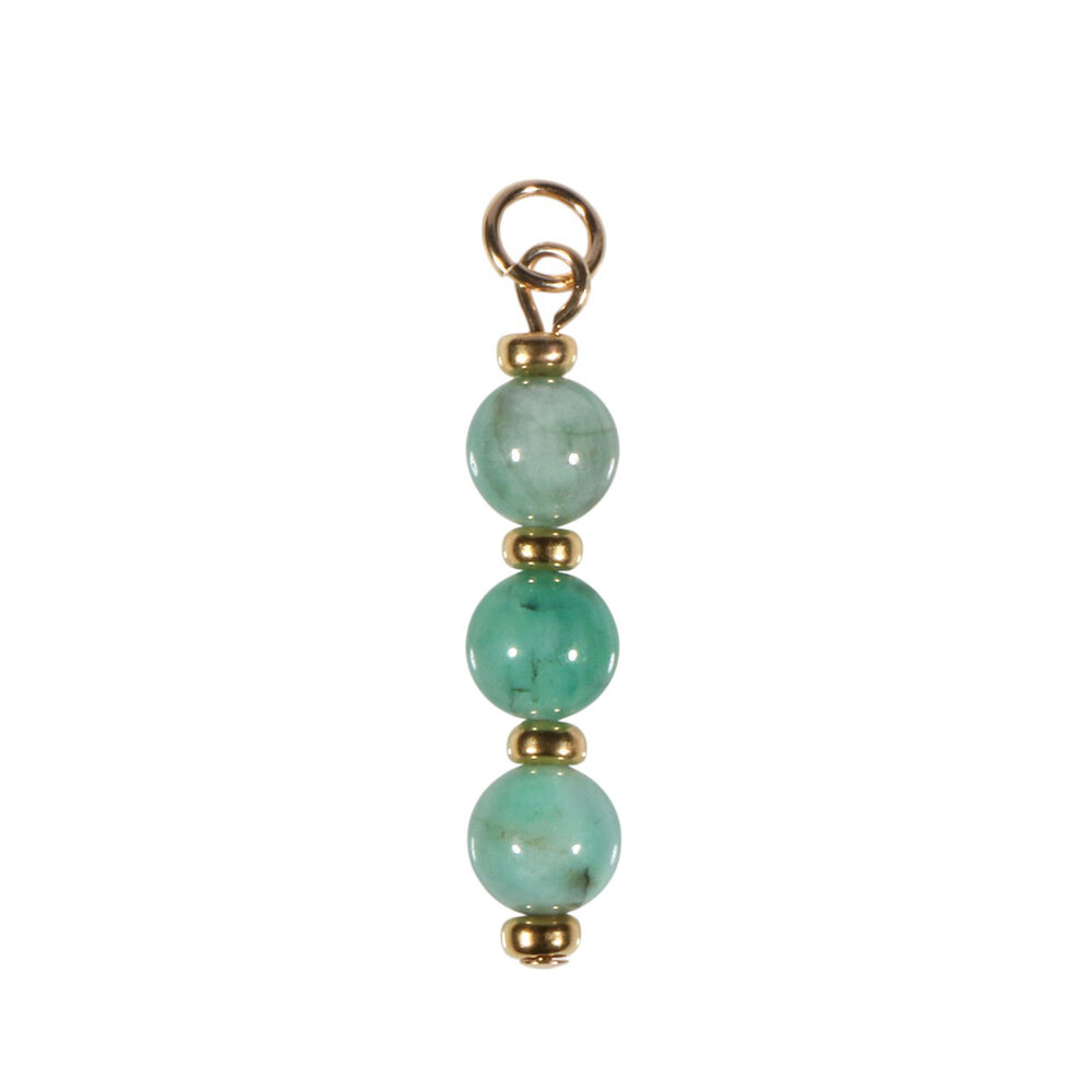 Gold filled hanger smaragd | 3 bolletjes Gold filled hanger smaragd | 3 bolletjes