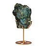 Labradoriet schijf gepolijst op standaard 13,6 x 10,5 x 1,6 cm | 587 gram Labradoriet schijf gepolijst op standaard 13,6 x 10,5 x 1,6 cm | 587 gram