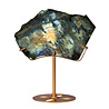 Labradoriet schijf gepolijst op standaard 13 x 18,2 x 1,6 cm | 790 gram Labradoriet schijf gepolijst op standaard 13 x 18,2 x 1,6 cm | 790 gram