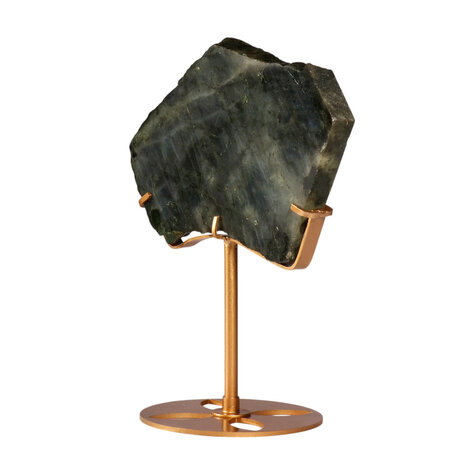 Labradoriet schijf gepolijst op standaard 13 x 18,2 x 1,6 cm | 790 gram Labradoriet schijf gepolijst op standaard 13 x 18,2 x 1,6 cm | 790 gram