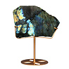 Labradoriet schijf gepolijst op standaard 12,3 x 18,5 x 1,6 cm | 970 gram Labradoriet schijf gepolijst op standaard 12,3 x 18,5 x 1,6 cm | 970 gram