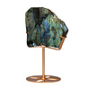 Labradoriet schijf gepolijst op standaard 12,3 x 18,5 x 1,6 cm | 970 gram Labradoriet schijf gepolijst op standaard 12,3 x 18,5 x 1,6 cm | 970 gram
