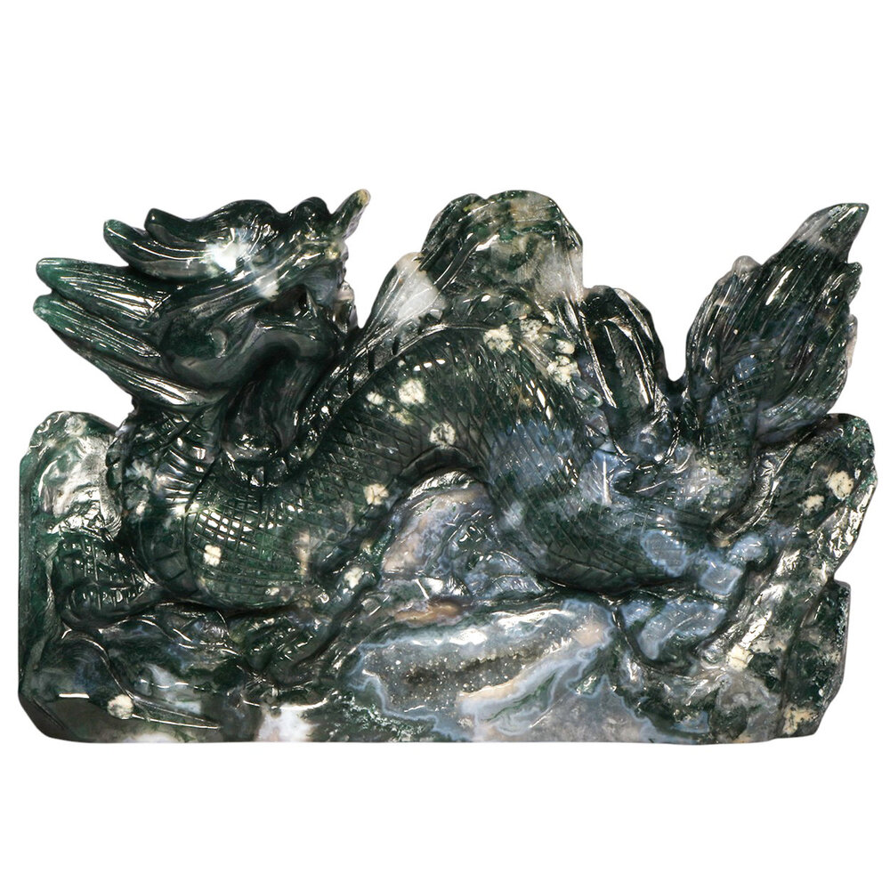 Mosagaat draak 22,5 x 14,8 x 3,6 cm | 1877 gram Mosagaat draak 22,5 x 14,8 x 3,6 cm | 1877 gram