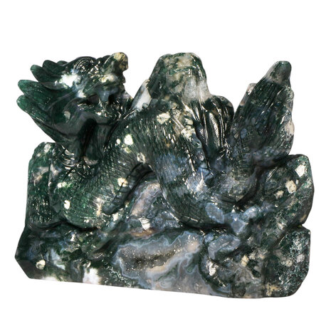 Mosagaat draak 22,5 x 14,8 x 3,6 cm | 1877 gram Mosagaat draak 22,5 x 14,8 x 3,6 cm | 1877 gram