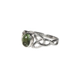 Zilveren ring moldaviet maat 17 1/2 | keltisch ovaal cabochon 7 x 5 mm Zilveren ring moldaviet maat 17 1/2 | keltisch ovaal cabochon 7 x 5 mm