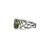 Zilveren ring moldaviet maat 17 1/2 | keltisch ovaal cabochon 7 x 5 mm Zilveren ring moldaviet maat 17 1/2 | keltisch ovaal cabochon 7 x 5 mm