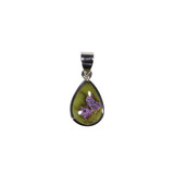 Zilveren hanger atlantisiet | druppel 1,4 x  1 cm