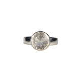 Zilveren ring bergkristal maat 17 1/2 | rond facet 0,9 cm Zilveren ring bergkristal maat 17 1/2 | rond facet 0,9 cm