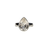Zilveren ring bergkristal maat 17 | druppel facet 1,3 x 0,9 cm Zilveren ring bergkristal maat 17 | druppel facet 1,3 x 0,9 cm