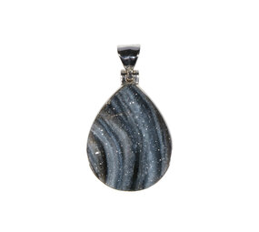 Zilveren hanger chalcedoonroosje | druppel 2,6 x 2 cm