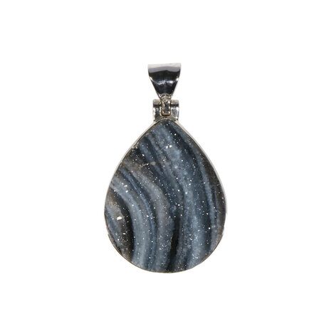 Zilveren hanger chalcedoonroosje | druppel 2,6 x 2 cm