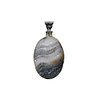 Zilveren hanger chalcedoonroosje | ovaal 2,5 x 1,8 cm