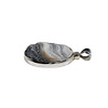 Zilveren hanger chalcedoonroosje | ovaal 2,5 x 1,8 cm