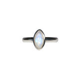 Zilveren ring maansteen (regenboog) maat 19 | markies 1,1 x 0,5 cm Zilveren ring maansteen (regenboog) maat 19 | markies 1,1 x 0,5 cm