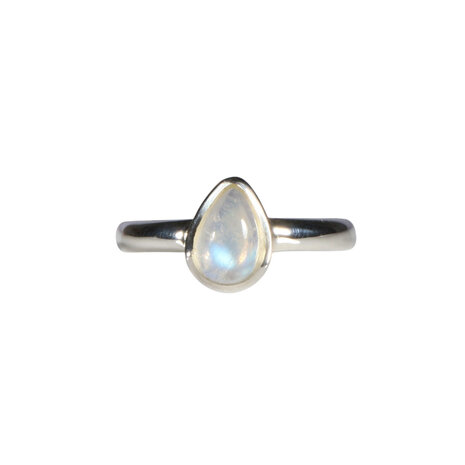 Zilveren ring maansteen (regenboog) maat 18 | druppel 0,8 x 0,5 cm Zilveren ring maansteen (regenboog) maat 18 | druppel 0,8 x 0,5 cm