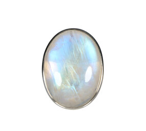 Zilveren ring maansteen (regenboog) (licht verstelbaar) maat 20 | ovaal 3,1 x 2,4 cm Zilveren ring maansteen (regenboog) (licht verstelbaar) maat 20 | ovaal 3,1 x 2,4 cm