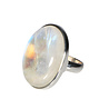 Zilveren ring maansteen (regenboog) (licht verstelbaar) maat 20 | ovaal 3,1 x 2,4 cm Zilveren ring maansteen (regenboog) (licht verstelbaar) maat 20 | ovaal 3,1 x 2,4 cm