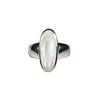 Zilveren ring maansteen (regenboog) maat 16 1/2 | ovaal 1,8 x 0,7 cm Zilveren ring maansteen (regenboog) maat 16 1/2 | ovaal 1,8 x 0,7 cm