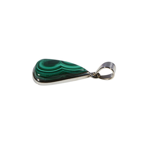 Zilveren hanger malachiet | druppel 2,2 x 1,3 cm Zilveren hanger malachiet | druppel 2,2 x 1,3 cm