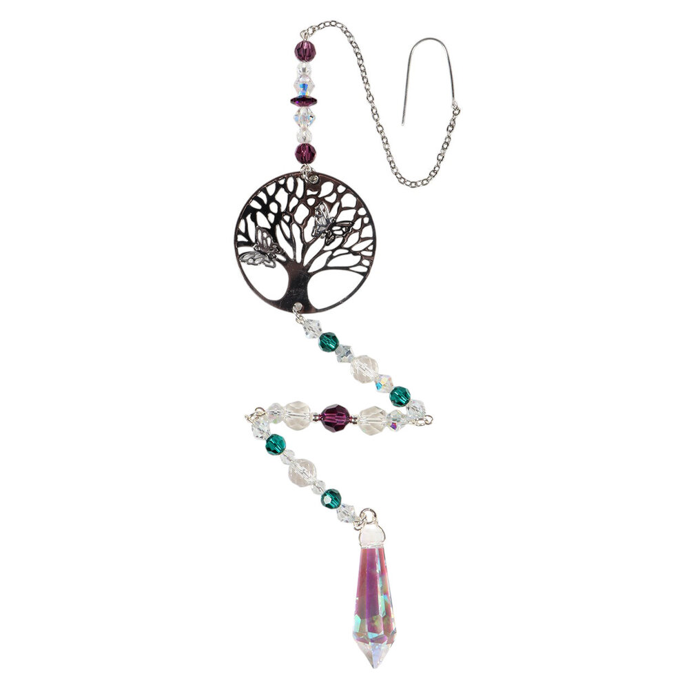 Suncatcher boom des levens met bergkristal en Swarovski kralen Suncatcher boom des levens met bergkristal en Swarovski kralen