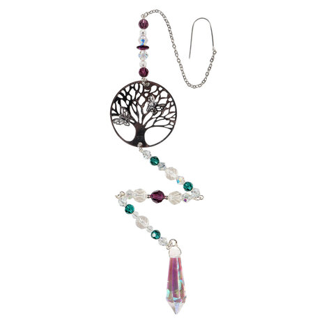 Suncatcher boom des levens met bergkristal en Swarovski kralen Suncatcher boom des levens met bergkristal en Swarovski kralen