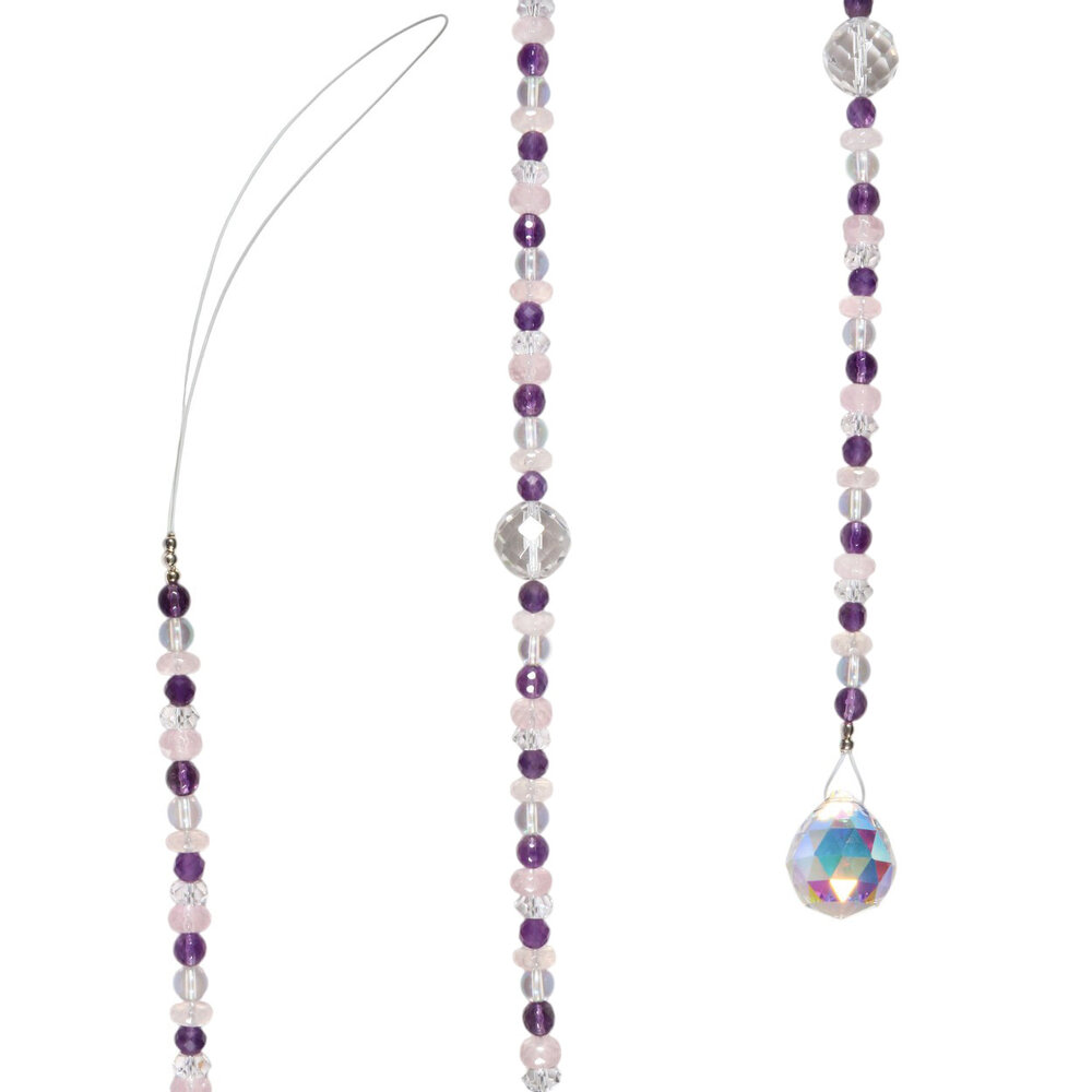Suncatcher harmonie met amethist, rozenkwarts en bergkristal Suncatcher harmonie met amethist, rozenkwarts en bergkristal