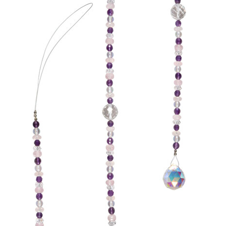 Suncatcher harmonie met amethist, rozenkwarts en bergkristal Suncatcher harmonie met amethist, rozenkwarts en bergkristal