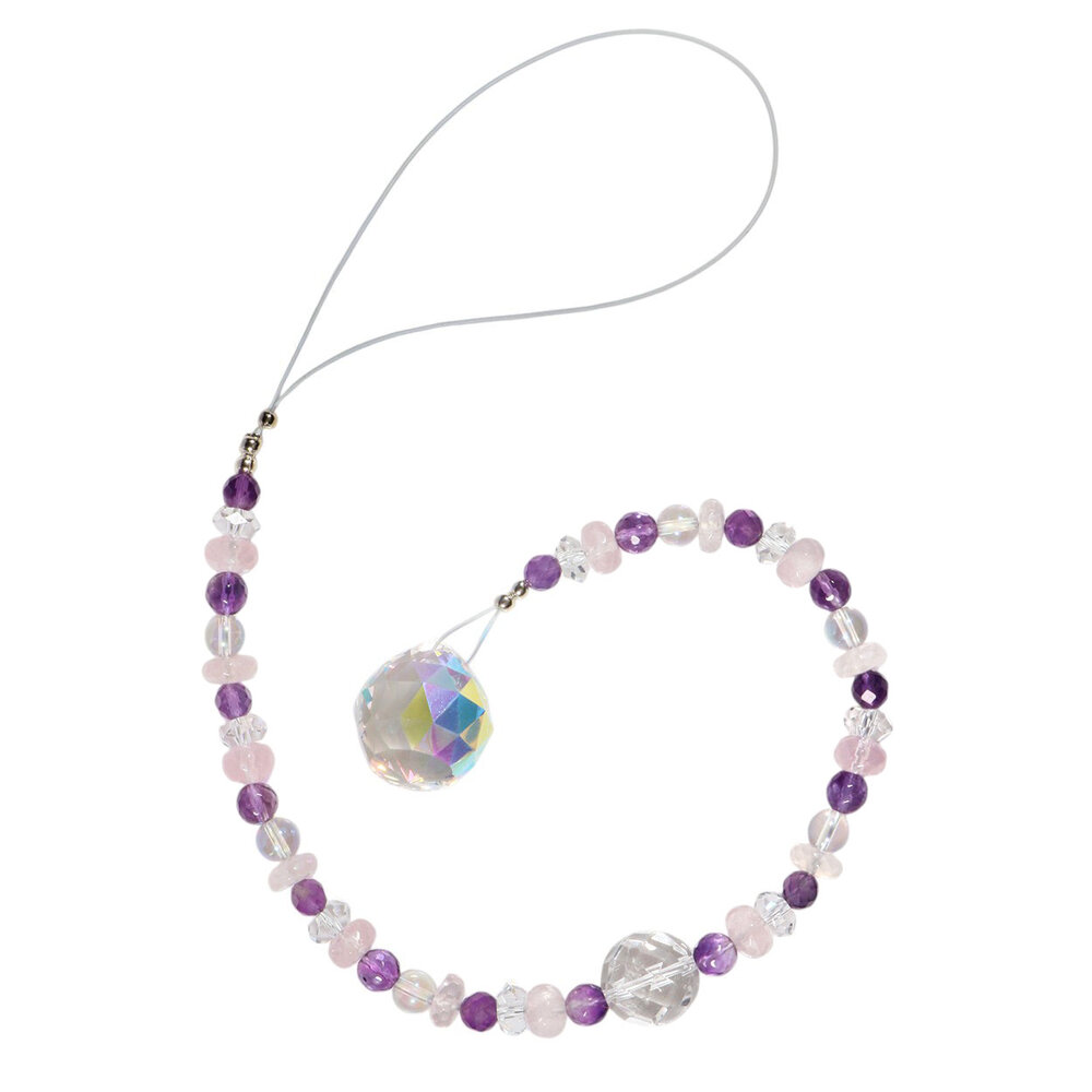 Suncatcher harmonie met amethist, rozenkwarts en bergkristal Suncatcher harmonie met amethist, rozenkwarts en bergkristal