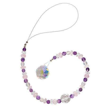 Suncatcher harmonie met amethist, rozenkwarts en bergkristal Suncatcher harmonie met amethist, rozenkwarts en bergkristal